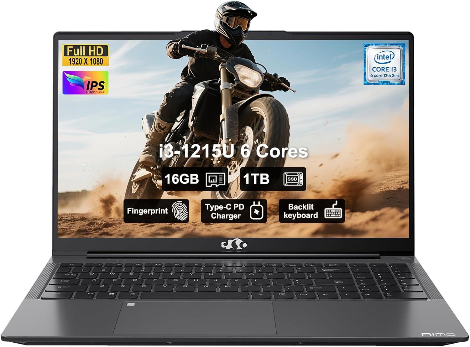 imageNIMO 156quot FHD IPS StudentLaptopComputer  Intel Core i31215UBeat i51135G7 6 Cores Up to 44GHz 8GB RAM 128GB SSD 65W TypeC 2 Years Warranty Fingerprint Backlit Keyboard WiFi 6 BT52Gray