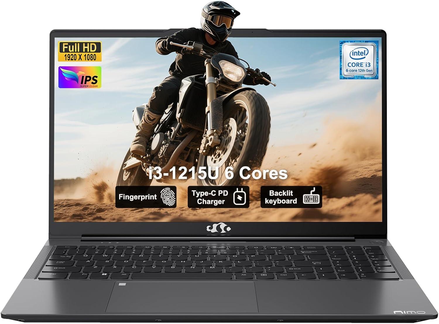 imageNIMO 156quot FHD IPS StudentLaptopComputer  Intel Core i31215UBeat i51135G7 6 Cores Up to 44GHz 8GB RAM 128GB SSD 65W TypeC 2 Years Warranty Fingerprint Backlit Keyboard WiFi 6 BT52Gray