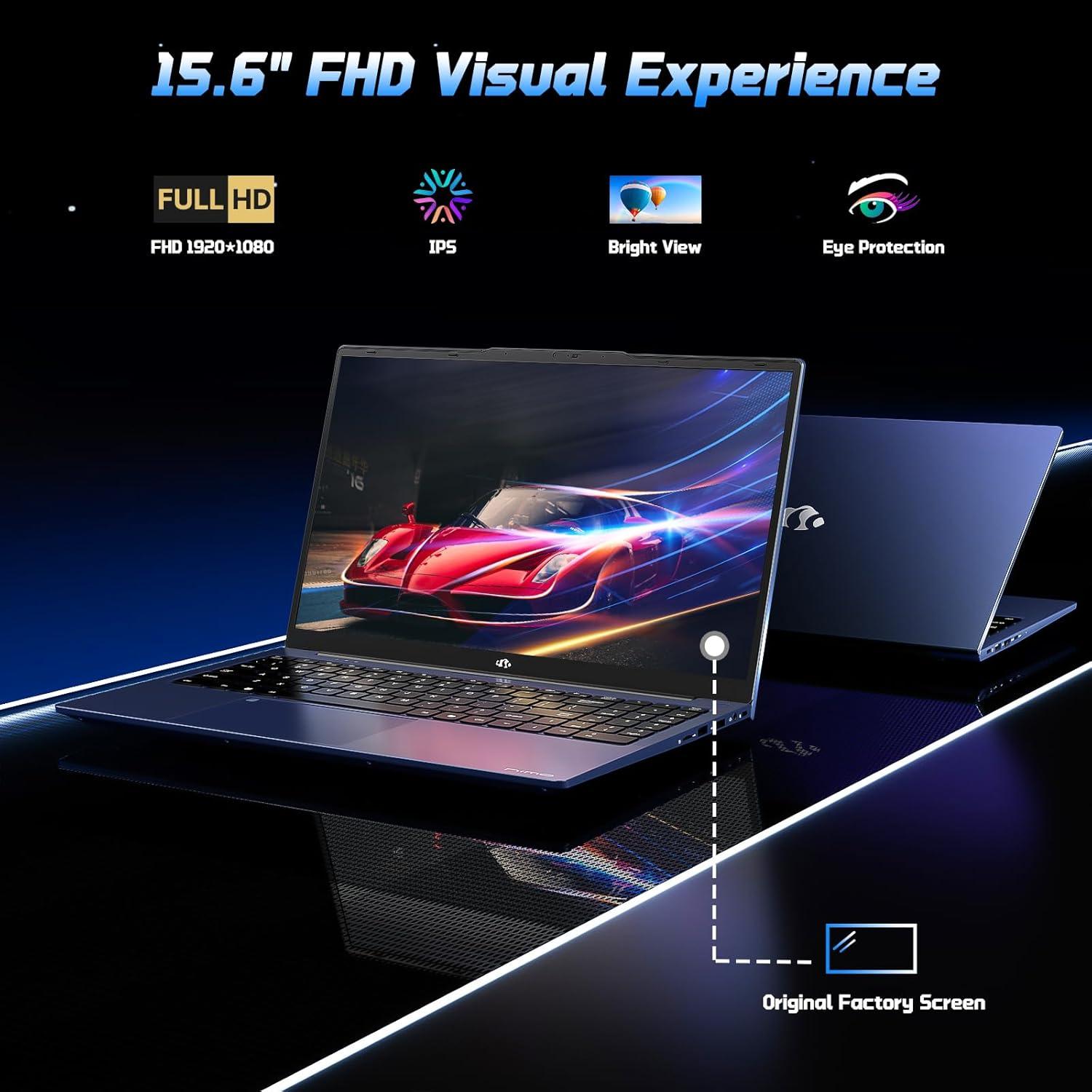 imageNIMO 156quot FHD Laptop Computer Intel Pentium N150 Beat i31115G4 4Core Up to 34GHz Laptop with Backlit Keyboard 65W GaN TypeC Fingerprint 8GB RAM 256GB SSD for HomeStudent and BusinessBlue