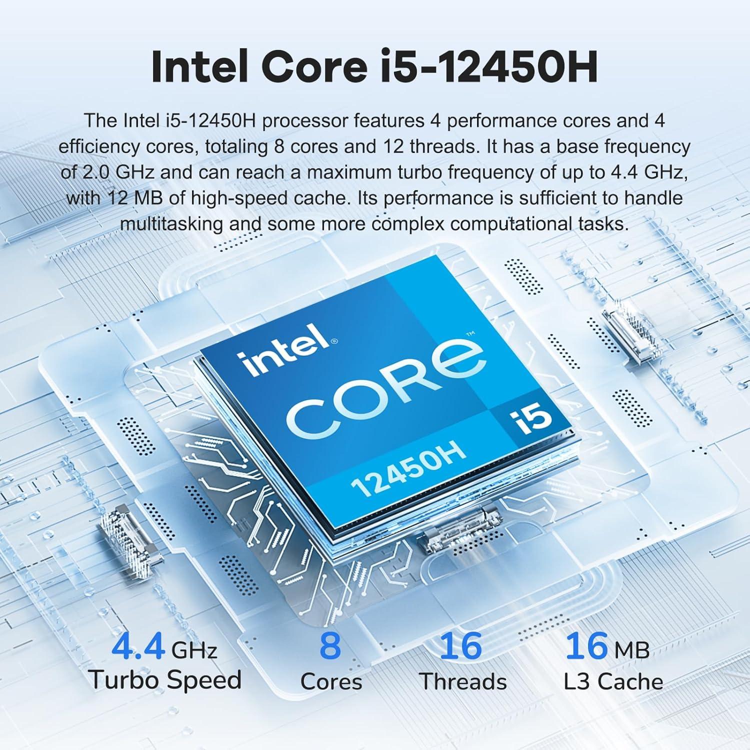 imageNIMO 156quot FHD lPSBusinessLaptop Intel i512450H 8 Cores 8GB RAM 256GB SSD Beat i711800H Up to 44 GHz Student Computer with 100W TypeC Fingerprint Backlit Keyboard WiFi6 Numpad Blue