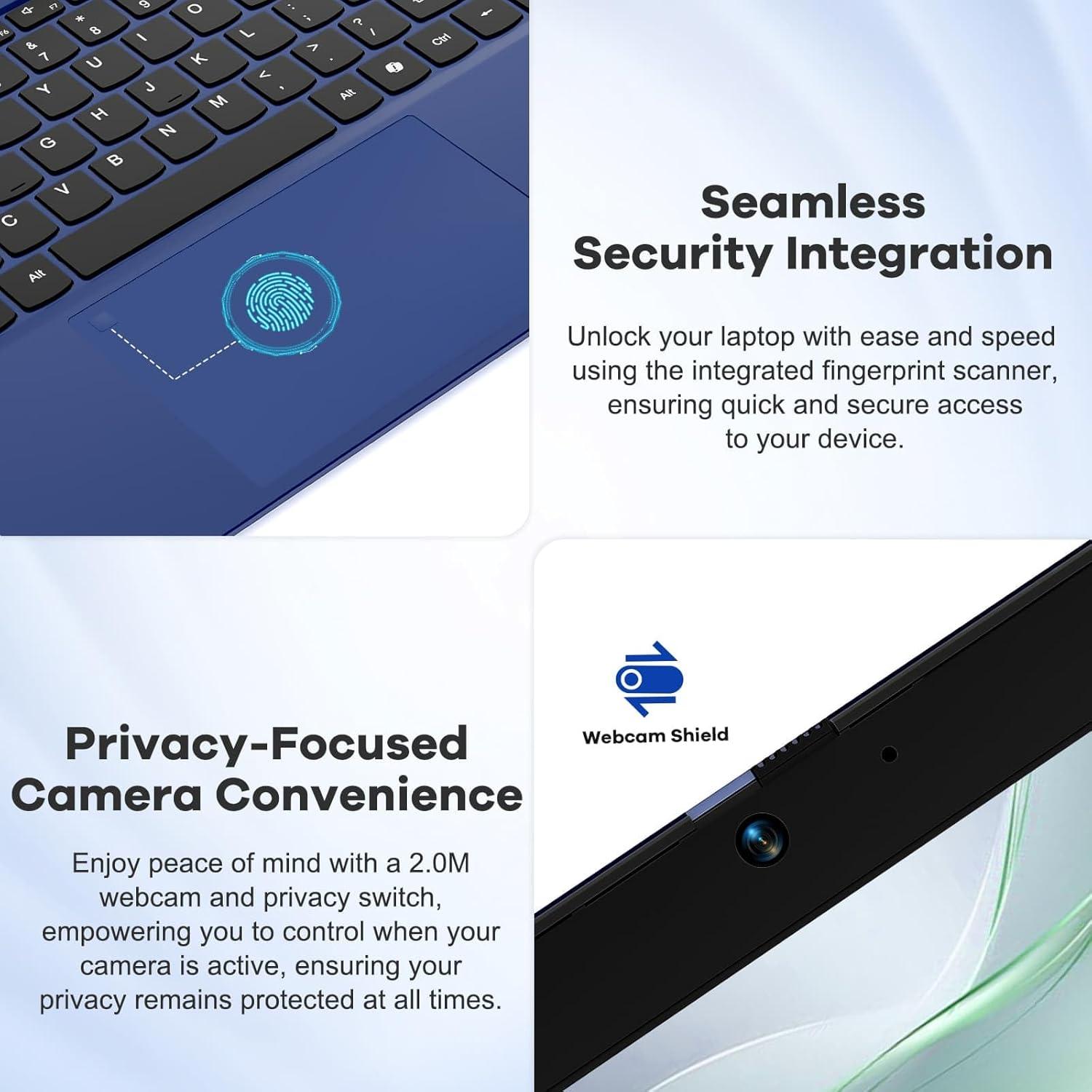 imageNIMO 156quot FHD lPSBusinessLaptop Intel i512450H 8 Cores 8GB RAM 256GB SSD Beat i711800H Up to 44 GHz Student Computer with 100W TypeC Fingerprint Backlit Keyboard WiFi6 Numpad Blue