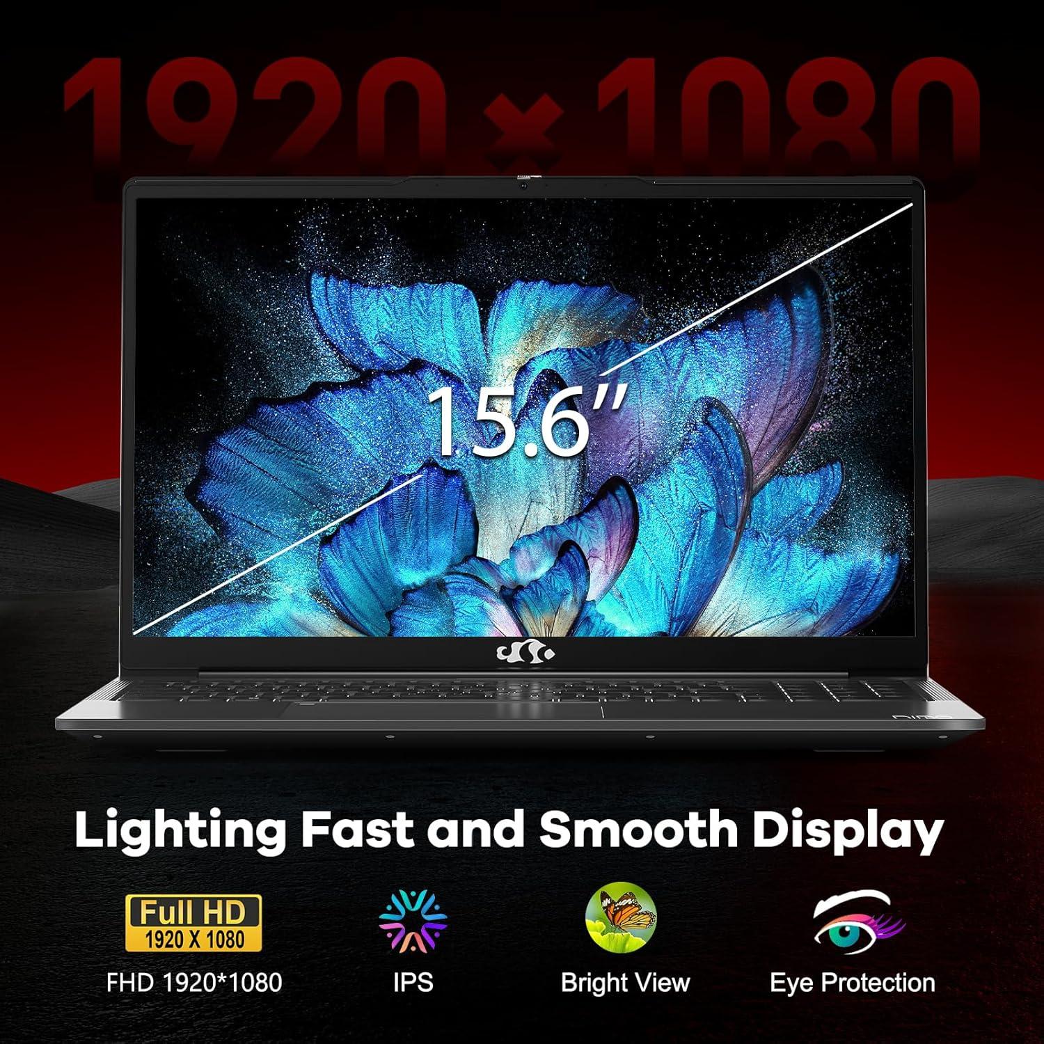 imageNIMO 156quot IPS FHDGamingLaptop 6 Cores AMD Ryzen 5 6600H 32GB DDR5 RAM 1TB SSD Beat i71165G7 Up to 45GHz AMD Radeon 660M GPUComputer with 100W TypeC Backlit Keyboard Fingerprint