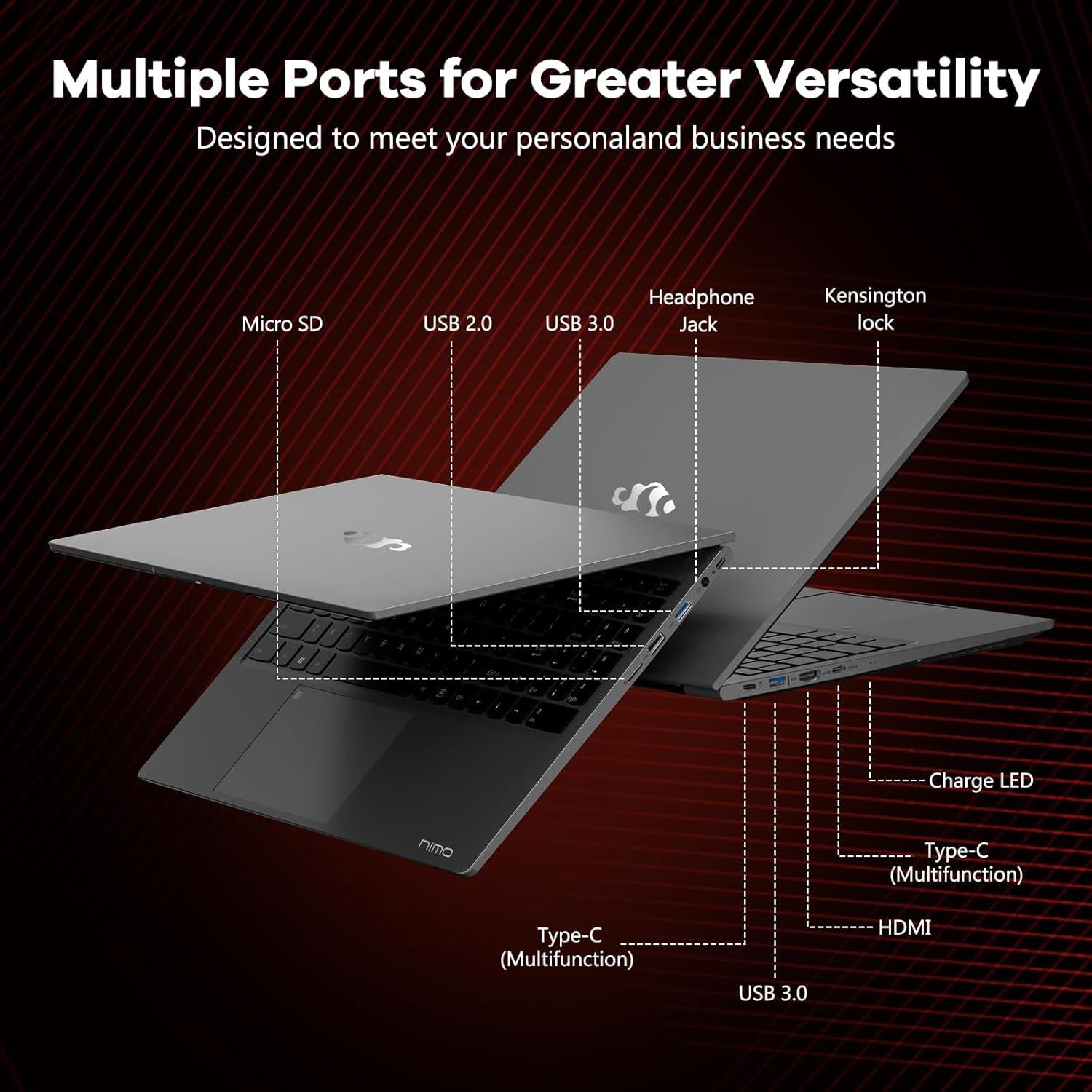 imageNIMO 156quot IPS FHDGamingLaptop 6 Cores AMD Ryzen 5 6600H 32GB DDR5 RAM 1TB SSD Beat i71165G7 Up to 45GHz AMD Radeon 660M GPUComputer with 100W TypeC Backlit Keyboard Fingerprint