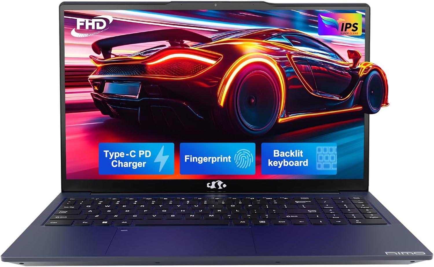 imageNIMO 156quot IPS FHDGamingLaptop AMD Ryzen 5 6600H 6Cores 660M GPU 32GB DDR5 RAM 1TB SSDBeat i71165G7 Up to 45GHz Computer with 100W GaN Type C Fingerprint Backlit Keyboard Win 11Blue