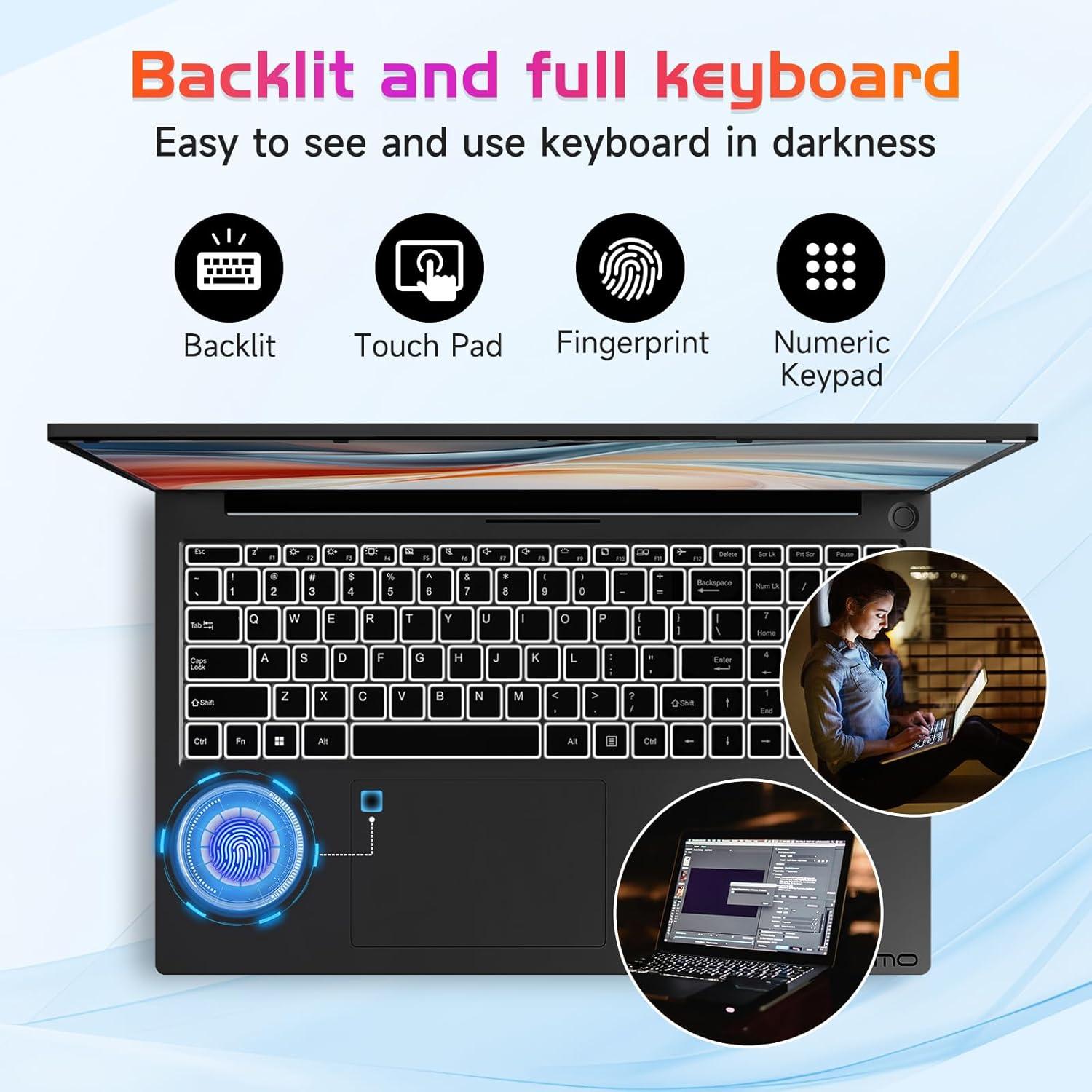imageNIMO 173 FHDLaptop Intel 6Cores i31215U 32GB RAM 1TB SSD Beat i51135G7 Up to 44GHz 65W TypeC Fingerprint Backlit Keyboard IPS Business Computer WiFi 6 Win 11Gray