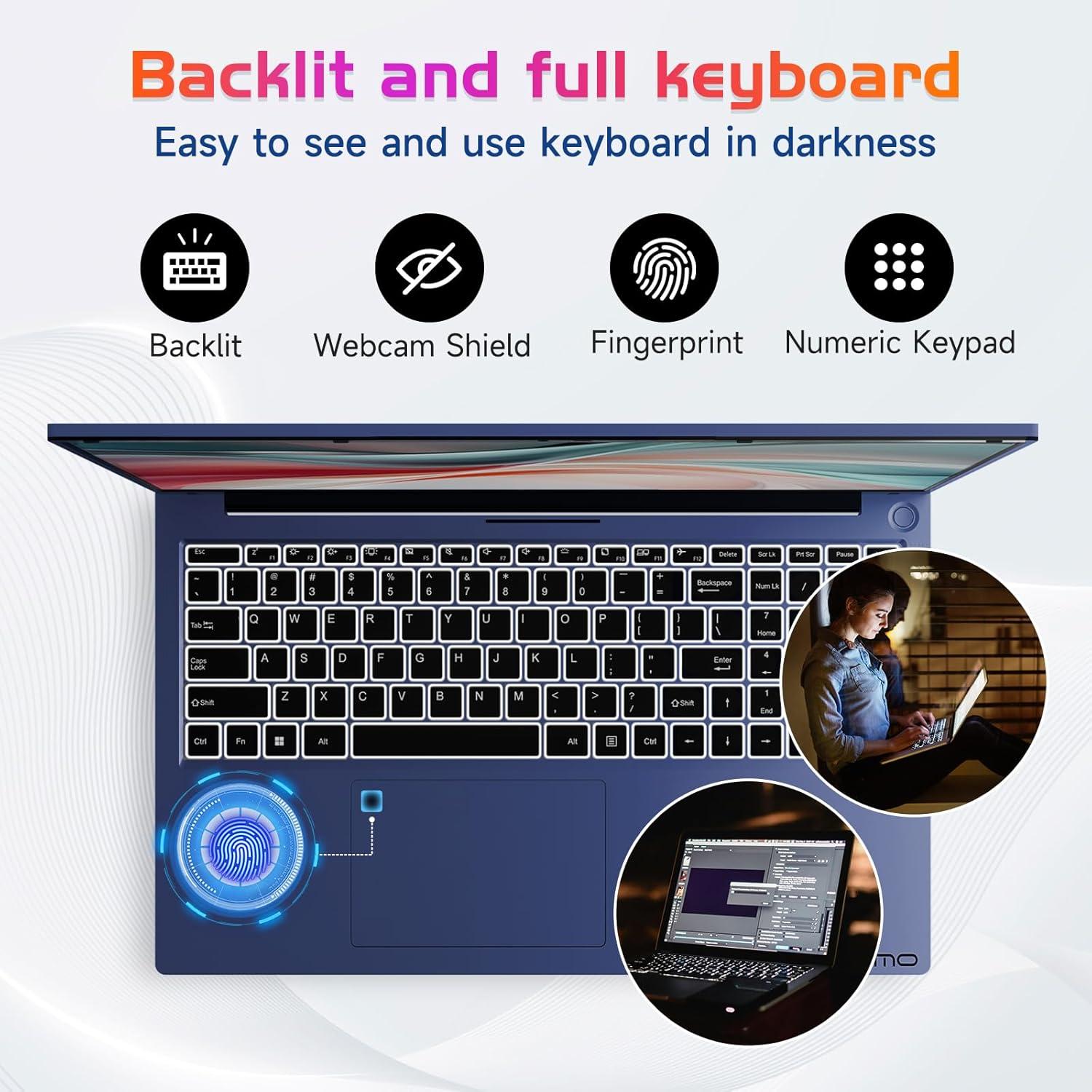 imageNIMO 173 FHDLaptop Intel 6Cores i31215U 32GB RAM 1TB SSD Beat i51135G7 Up to 44GHz 65W TypeC Fingerprint Backlit Keyboard IPS Business Computer WiFi 6 Win 11Blue