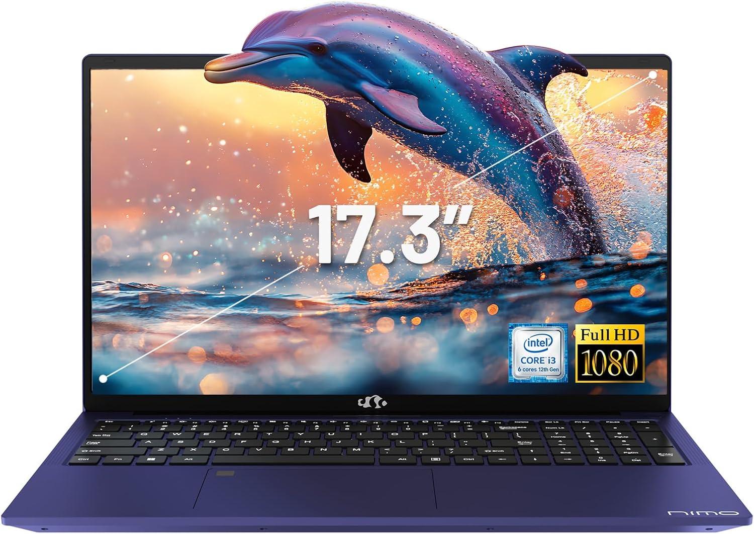 imageNIMO 173 FHDLaptop Intel 6Cores i31215U 32GB RAM 1TB SSD Beat i51135G7 Up to 44GHz 65W TypeC Fingerprint Backlit Keyboard IPS Business Computer WiFi 6 Win 11Blue