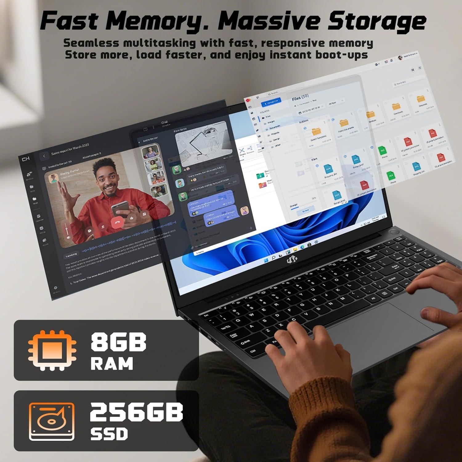 imageNIMO 173quot FHD IPS StudentLaptopComputer  16GB RAM 1TB SSD Intel Pentium 4 Cores N100Beat to i31115G4 Up to 34GHz 65W TypeC 2 Years Warranty Fingerprint Backlit Keyboard WiFi 6 BT52Gray