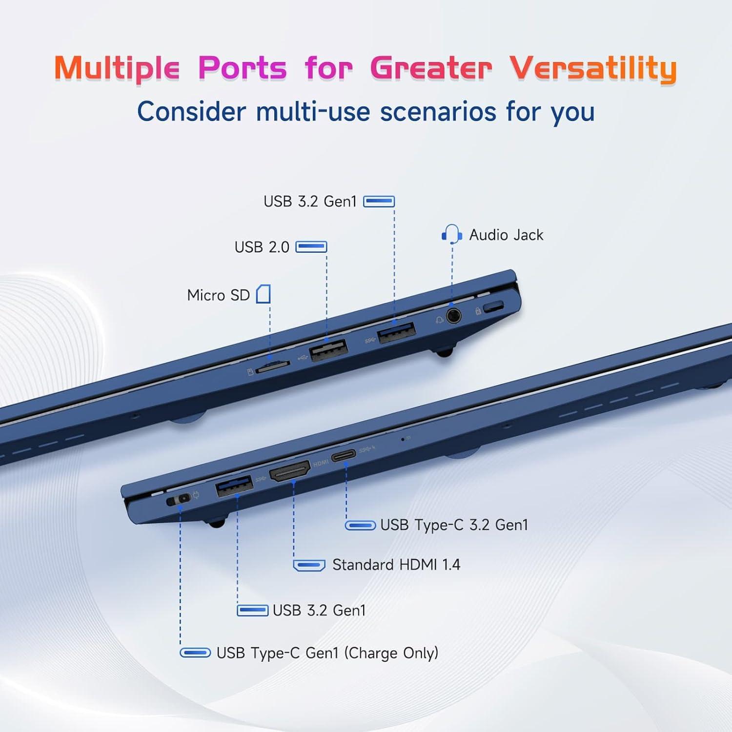 imageNIMO 173quot IPS FHDLaptop Intel 6 Cores i31215U 16GB RAM 512GB SSD Beat Ryzen 5 7520U Up to 44GHz Computer with 65W GaNType C Fingerprint Backlit Keyboard for Home Student and Business BlueBlue