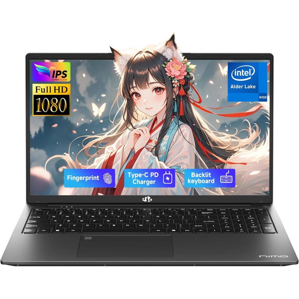 imageNIMO 173quot FHD IPS StudentLaptopComputer  16GB RAM 1TB SSD Intel Pentium 4 Cores N100Beat to i31115G4 Up to 34GHz 65W TypeC 2 Years Warranty Fingerprint Backlit Keyboard WiFi 6 BT52Gray