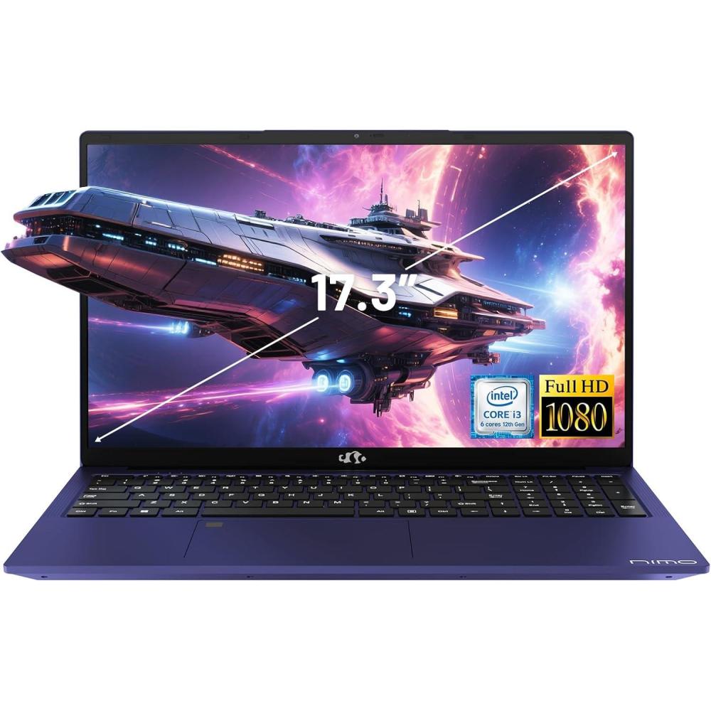 imageNIMO 173quot IPS FHDLaptop Intel 6 Cores i31215U 16GB RAM 256GB SSD Beat R5 7520U Up to 44GHz Computer with 65W TypeC Fingerprint Backlit Keyboard for Home Student BusinessBlue