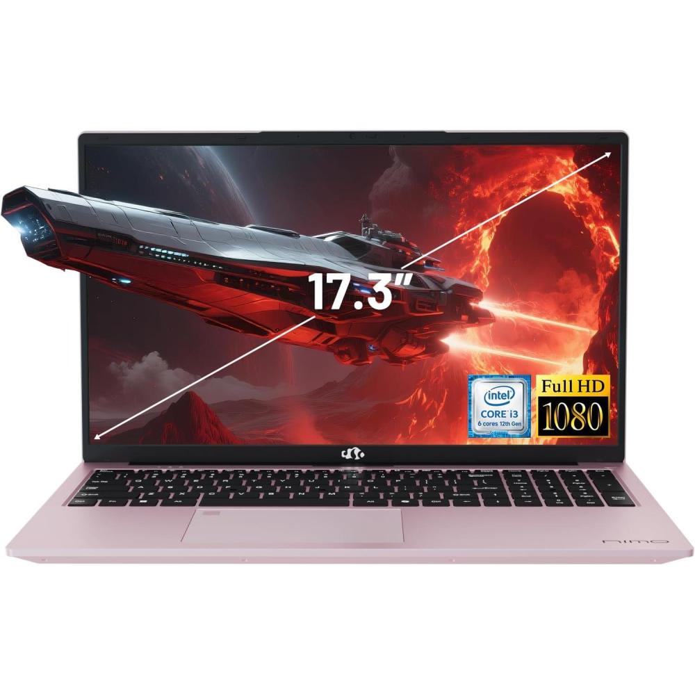 imageNIMO 173quot IPS FHDLaptop Intel 6 Cores i31215U 16GB RAM 256GB SSD Beat R5 7520U Up to 44GHz Computer with 65W TypeC Fingerprint Backlit Keyboard for Home Student BusinessRose Gold