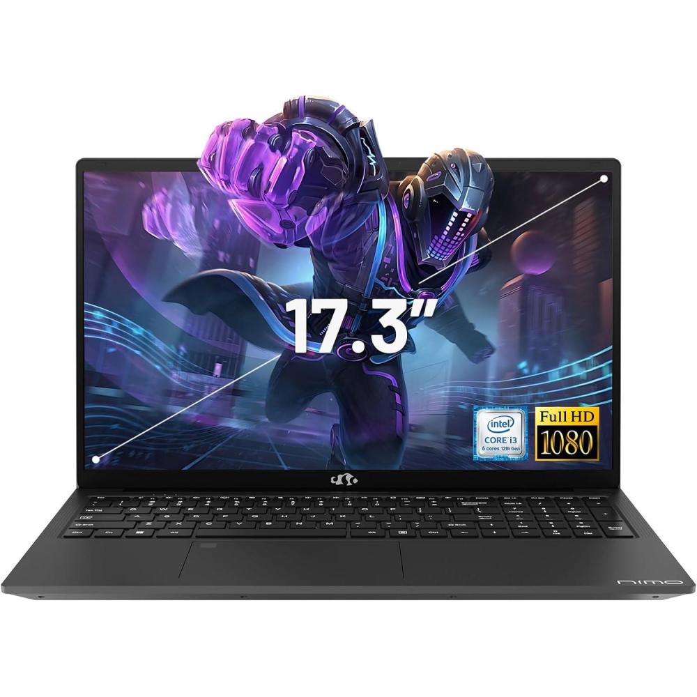 imageNIMO 173quot IPS FHDLaptop Intel 6 Cores i31215U 16GB RAM 256GB SSD Beat Ryzen 5 7520U Up to 44GHz Computer with 65W GaNType C Backlit Keyboard Fingerprint for Home Student and BusinessGray