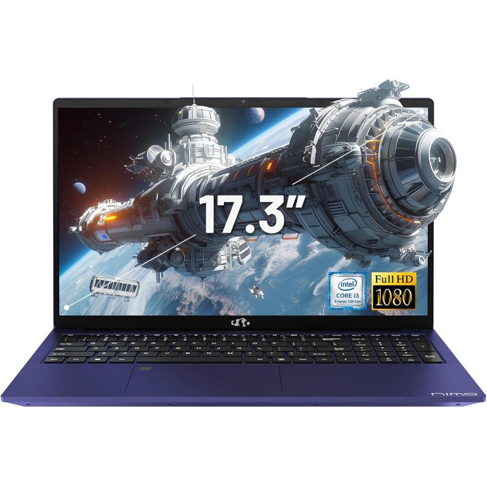 imageNIMO 173quot IPS FHDLaptop Intel 6 Cores i31215U 16GB RAM 256GB SSD Beat Ryzen 5 7520U Up to 44GHz Computer with 65W GaNType C Backlit Keyboard Fingerprint for Home Student and BusinessBlue