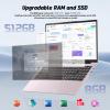 imageNIMO 156quot FHD IPS StudentLaptopComputer  Intel Core i31215UBeat i51135G7 6 Cores Up to 44GHz 8GB RAM 128GB SSD 65W TypeC 2 Years Warranty Fingerprint Backlit Keyboard WiFi 6 BT52Rose Gold