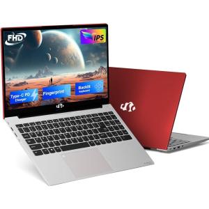 imageNIMO 156 IPS FHDLaptop 16GB RAM 1TB SSD Intel Pentium Quad Core N100 Computer with Backlit Keyboard Fingerprint Beat to i31115G4 Up to 34GHz Laptops for Student Win 11 Rose GoldScarlet Red