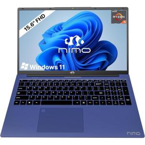 imageNIMO 156 inch Laptop FHD AMD Ryzen 5 3500U 8GB RAM 256GB SSD Windows 11 Backlit Keyboard Fingerprint Reader 65W PD Lightweight Computer for Work and Student Classic SilverDeep Blue