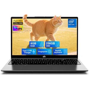 imageNIMO 156quot FHD IPS StudentLaptopComputer  16GB RAM 512GB SSD 4 Cores 13th Gen Intel N150Beat to i31115G4 Up to 36GHz 65W GaN TypeC Fingerprint Backlit Keyboard WiFi 6 BT52 NumpadGray