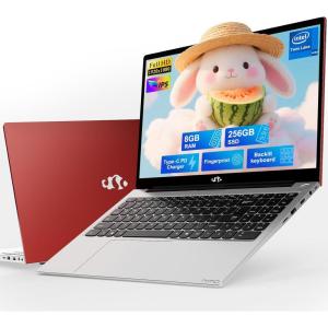 imageNIMO 156quot FHD IPS StudentLaptopComputer  16GB RAM 512GB SSD 4 Cores 13th Gen Intel N150Beat to i31115G4 Up to 36GHz 65W GaN TypeC Fingerprint Backlit Keyboard WiFi 6 BT52 NumpadRed