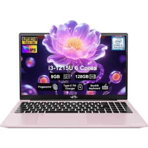 imageNIMO 156quot FHD IPS StudentLaptopComputer  Intel Core i31215UBeat i51135G7 6 Cores Up to 44GHz 8GB RAM 128GB SSD 65W TypeC 2 Years Warranty Fingerprint Backlit Keyboard WiFi 6 BT52Rose Gold