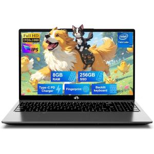 imageNIMO 156quot FHD Laptop Computer Intel Pentium N150 Beat i31115G4 4Core Up to 34GHz Laptop with Backlit Keyboard 65W GaN TypeC Fingerprint 8GB RAM 256GB SSD for HomeStudent and BusinessGray