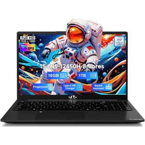 imageNIMO 156quot FHDIPSBusinessLaptop 8 Cores Intel i512450H 16GB RAM 1TB SSD Beat i711800H Up to 44GHz Backlit Keyboard Computer 100W Type C Fingerprint WiFi 6 Numpad Win 11Dale Black