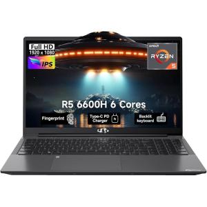 imageNIMO 156quot IPS FHDGamingLaptop 6 Cores AMD Ryzen 5 6600H 32GB DDR5 RAM 1TB SSD Beat i71165G7 Up to 45GHz AMD Radeon 660M GPUComputer with 100W TypeC Backlit Keyboard Fingerprint