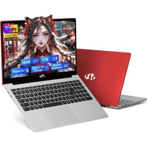 imageNIMO 156quot IPS FHDGamingLaptop AMD Ryzen 5 6600H 6Cores 660M GPU 32GB DDR5 RAM 1TB SSDBeat i71165G7 Up to 45GHz Computer with 100W GaN Type C Fingerprint Backlit Keyboard Win 11Red