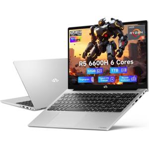 imageNIMO 156quot IPS FHDGamingLaptop AMD Ryzen 5 6600H 6Cores 660M GPU 32GB DDR5 RAM 1TB SSDBeat i71165G7 Up to 45GHz Computer with 100W GaN Type C Fingerprint Backlit Keyboard Win 11