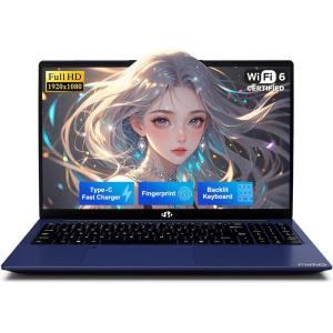 imageNIMO 156quot Student Laptop 16GB RAM 1TB SSD Intel Pentium N150 Beat i31115G4 4Core Up to 34GHz FHD Laptop with Backlit Keyboard 65W GaN TypeC Fingerprint for Business and College StudentsBlue