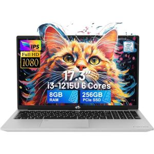 imageNIMO 173 FHDLaptop Intel 6Cores i31215U 32GB RAM 1TB SSD Beat i51135G7 Up to 44GHz 65W TypeC Fingerprint Backlit Keyboard IPS Business Computer WiFi 6 Win 11Silver