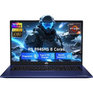 imageNIMO 173 GamingLaptop Ryzen 9 8945HS Beat i913900H Up to 52GHz 32GB RAM 1TB SSD Radeon 780M PD 100W TypeC AIEnhanced for Copilot VR Ready Backlit Keyboard Fingerprint 75W BatteryBlue