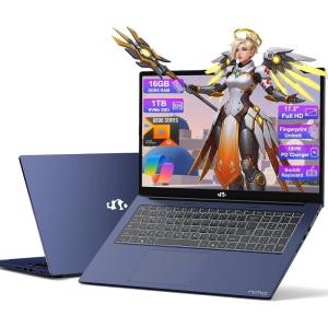 imageNIMO 173 GamingLaptop Ryzen 9 8945HS ampgti913900H 16GB RAM 1TB SSD Radeon 780M PD 100W USBC 40 AIEnhanced for Copilot VR Ready Backlit KB Fingerprint Unlock Gaming Student Office BusinessRoyal Blue