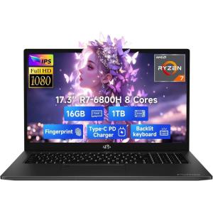 imageNIMO 173quot IPS FHDGamingLaptop 8 Cores AMD Ryzen 7 6800H 32GB DDR5 RAM 1TB SSD Beat i712700H Up to 47GHz AMD Radeon 680M GPUComputer with 100W TypeC Backlit Keyboard FingerprintBlack