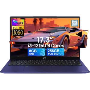 imageNIMO 173quot IPS FHDLaptop Intel 6 Cores i31215U 16GB RAM 512GB SSD Beat Ryzen 5 7520U Up to 44GHz Computer with 65W GaNType C Fingerprint Backlit Keyboard for Home Student and Business BlueBlue