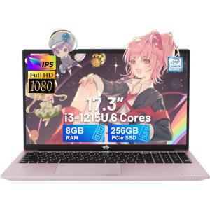imageNIMO 173quot IPS FHDLaptop Intel 6 Cores i31215U 16GB RAM 512GB SSD Beat Ryzen 5 7520U Up to 44GHz Computer with 65W GaNType C Fingerprint Backlit Keyboard for Home Student and Business BlueRose Gold