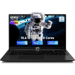 imageNIMO 156quot FHD lPSBusinessLaptop 8 Cores Intel i512450H 16GB RAM 1TB SSD Beat i711800H Up to 44 GHz Student Computer with 100W TypeC Fingerprint Backlit Keyboard WiFi6 Numpad Win 11Black