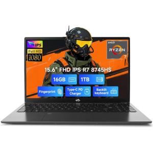 imageNIMO 156quot IPS FHDGamingLaptop AMD Ryzen 7 8745HS 32GB DDR5 RAM 1TB SSD 8C16T up to 49GHz Radeon 780M Graphics Business Computer with 100W TypeC Backlit Keyboard Fingerprint USBC 40Black