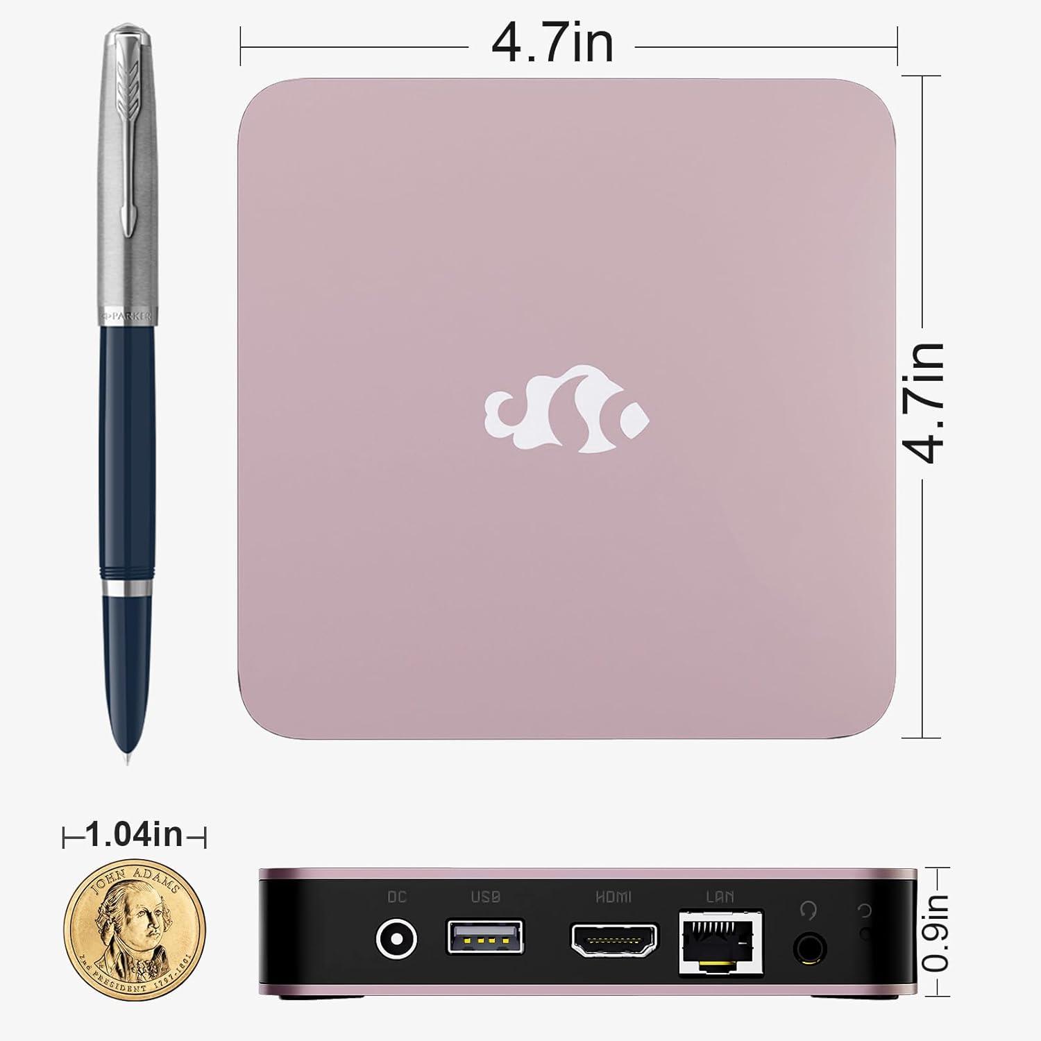 imageMini PC Desktop Desktop PC Pentium 12th Gen N100 Up to 34GHz 16GB RAM 512GB PCIe SSD 4K Triple Display USB32 TypeC WiFi6 BT52 VESA Compact and Light for Home Office EducationRose Golden