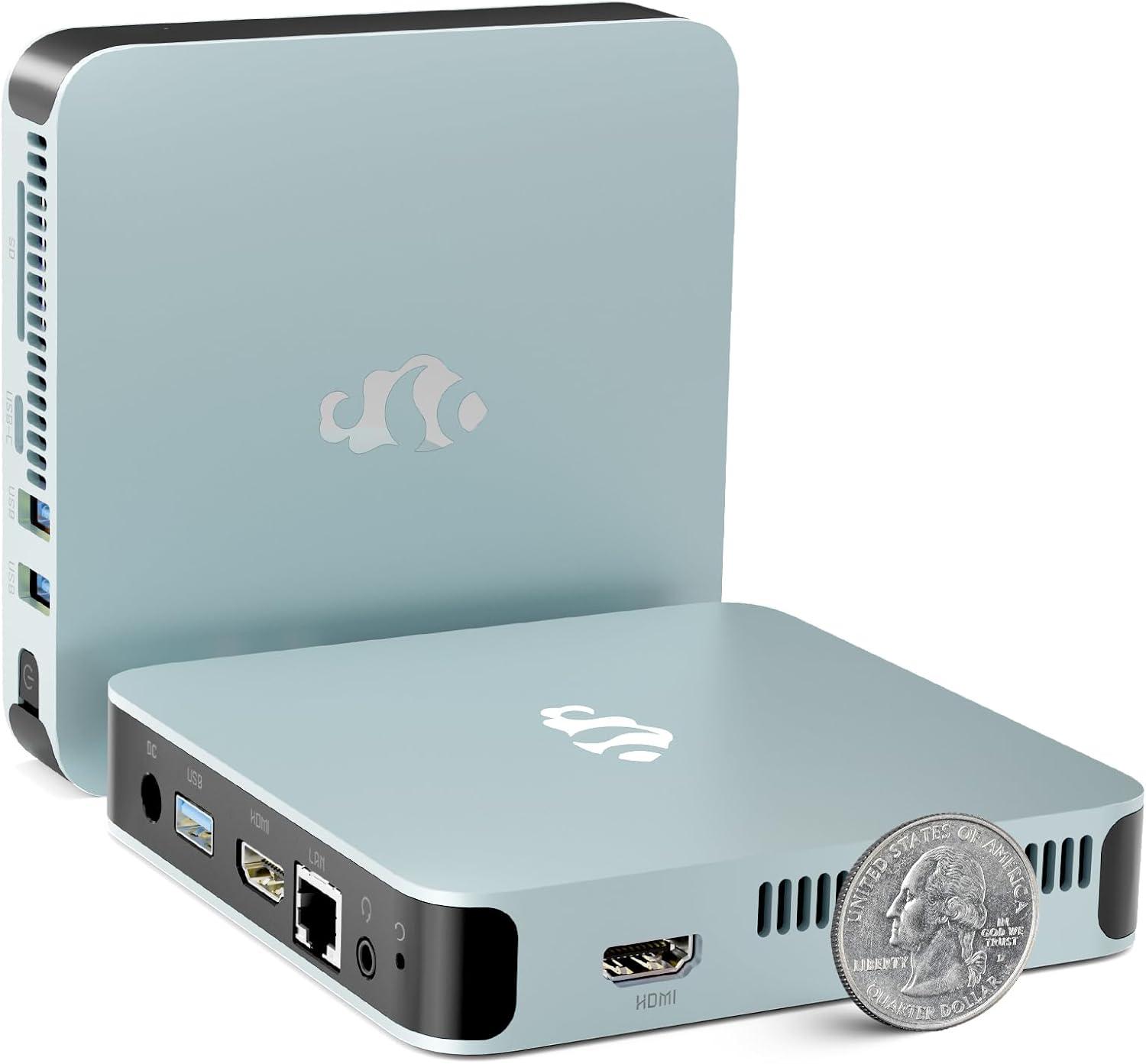 imageMini PC Desktop Desktop PC Pentium 12th Gen N100 Up to 34GHz 16GB RAM 512GB PCIe SSD 4K Triple Display USB32 TypeC WiFi6 BT52 VESA Compact and Light for Home Office EducationLight Blue