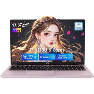 imageNIMO 173quot IPS FHDLaptop Intel 6 Cores I31215U 16GB RAM 1TB SSD Beat R5 7520U Up to 44GHz StudentComputer with 65W Type C Backlit Keyboard Fingerprint for Home and BusinessRose Gold
