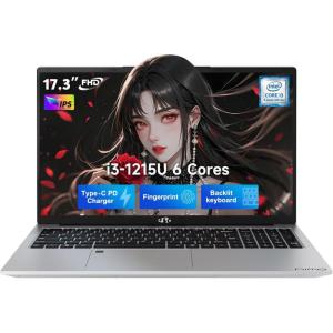 imageNIMO 173quot IPS FHDStudentLaptop Intel 6 Cores i31215U 16GB RAM 1TB SSD Beat 5 7520U Up to 44GHz Computer with 65WType C Fingerprint Backlit Keyboard WiFi 6 BT52 for Home and BusinessSilver