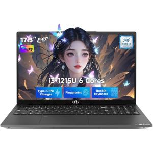 imageNIMO 173quot IPS FHDStudentLaptop Intel 6 Cores i31215U 16GB RAM 1TB SSD Beat 5 7520U Up to 44GHz Computer with 65WType C Fingerprint Backlit Keyboard WiFi 6 BT52 for Home and BusinessGray