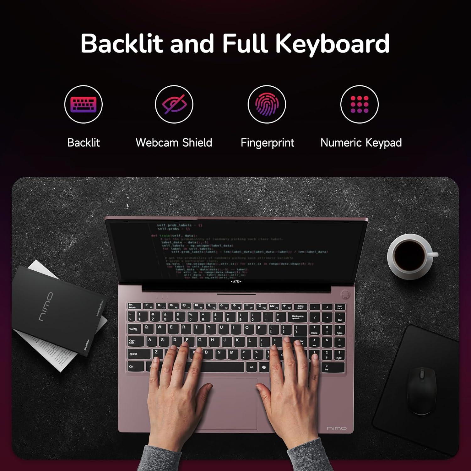 imageNIMO 156quot IPS FHDGamingLaptop 8 Cores AMD Ryzen 7 6800H 32GB DDR5 RAM 1TB SSD Beat i712700H Up to 47GHz AMD Radeon 680M GPUComputer with 100W TypeC Backlit Keyboard FingerprintRose Gold