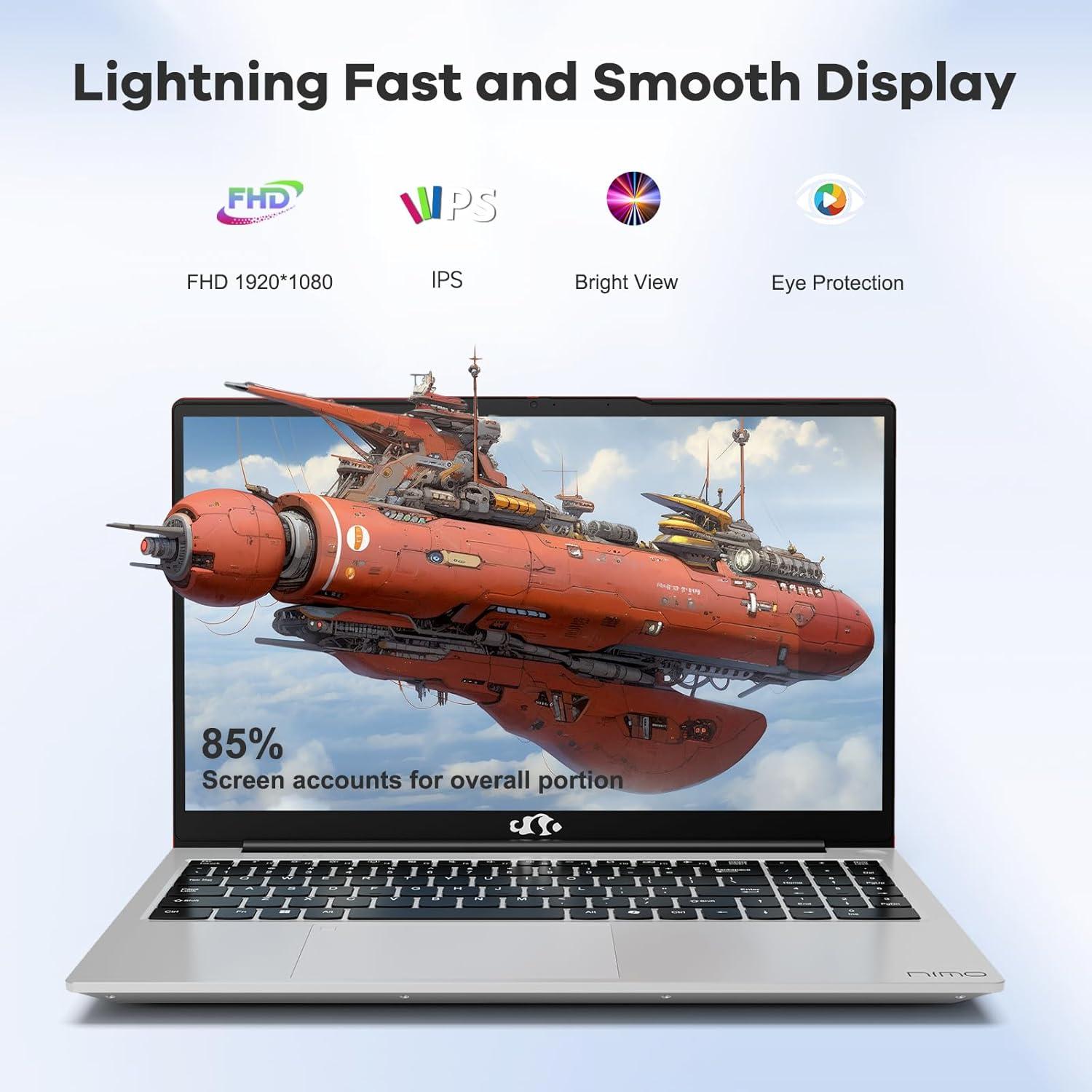 imageNIMO 156quot FHD lPSBusinessLaptop Intel i512450H 8 Cores 8GB RAM 256GB SSD Beat i711800H Up to 44 GHz Student Computer with 100W TypeC Fingerprint Backlit Keyboard WiFi6 Numpad RedScarlet Red