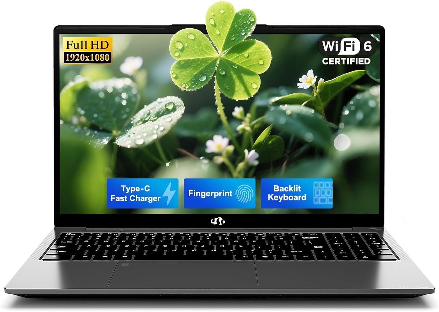 imageNIMO 156quot IPS FHDStudentLaptop 16GB RAM 512GB SSD Intel N150Beat to i310110U 4 Cores Up to 36GHz Computer with 2 Years Warranty 65W TypeC Fingerprint Backlit Keyboard WiFi 6 BT52Gray