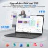 imageNIMO 156quot IPS FHDStudentLaptop 16GB RAM 512GB SSD Intel N150Beat to i310110U 4 Cores Up to 36GHz Computer with 2 Years Warranty 65W TypeC Fingerprint Backlit Keyboard WiFi 6 BT52Gray