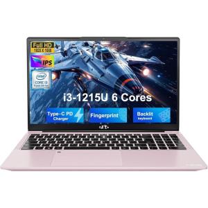 imageNIMO 156quot FHD IPS StudentLaptopComputer  Intel Core i31215UBeat i51135G7 6 Cores Up to 44GHz 8GB RAM 256GB SSD 65W TypeC 2 Years Warranty Fingerprint Backlit Keyboard WiFi 6 BT52Pink Gold