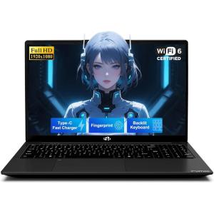 imageNIMO 156quot IPS FHDStudentLaptop 16GB RAM 512GB SSD Intel N150Beat to i310110U 4 Cores Up to 36GHz Computer with 2 Years Warranty 65W TypeC Fingerprint Backlit Keyboard WiFi 6 BT52Black