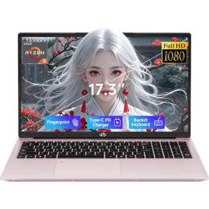 imageNIMO 173quot IPS FHDGamingLaptop AMD Ryzen 5 6600H 32GB DDR5 RAM 1TB SSD Beat i71165G7 Up to 45GHz Radeon 660M GPUComputer with 100W TypeC Backlit Keyboard FingerprintRose Gold
